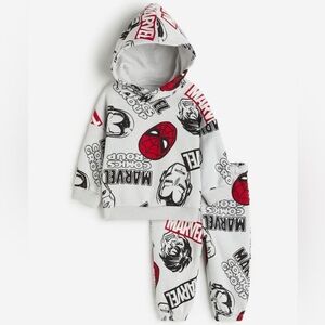 NWT H&M Kids Marvel Hoodie Set - Gray and Red size 4-6m